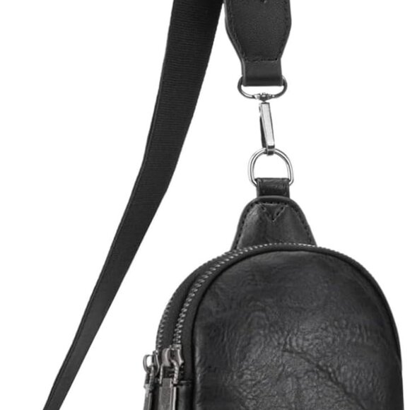 Small Crossbody Sling Bag Vegan Leather Adjustable Compact Travel Gift - Picture 1 of 8